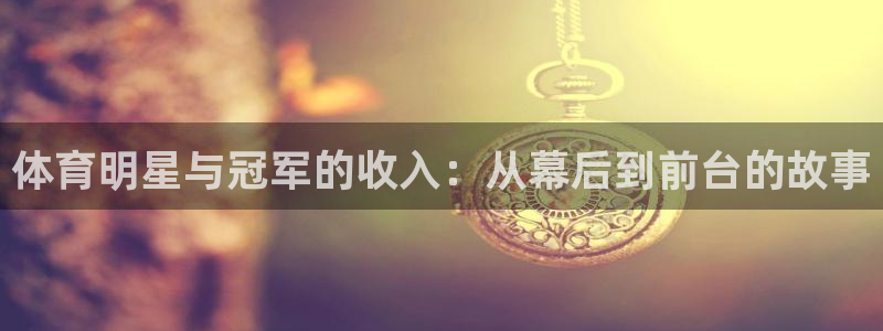  欧亿3浗维33 300：体育明星与冠军的收入：从幕后到前台的